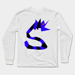 Blue Black Snake Dragon Long Sleeve T-Shirt